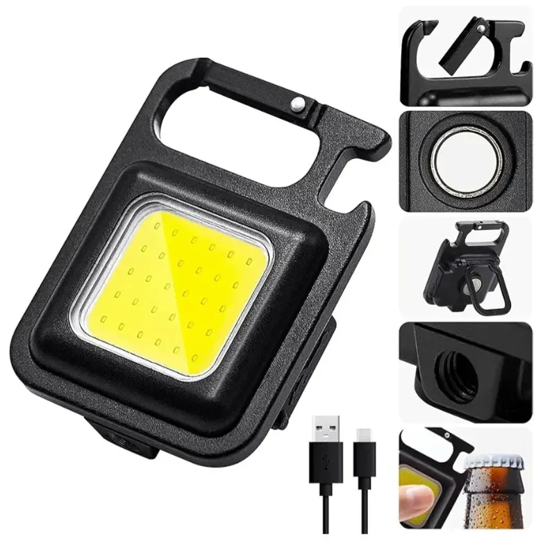 800 Lumen Rechargeable COB Keychain Work Light with 3 Lighting Modes